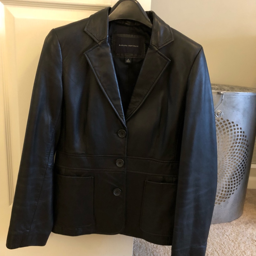 Banana Republic Leather Blazer